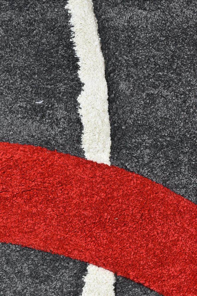 Dahlia 798 Dark Grey Red Rug