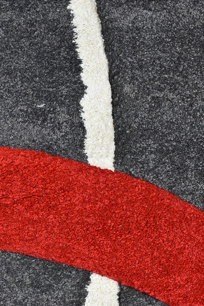 Dahlia 798 Dark Grey Red Rug