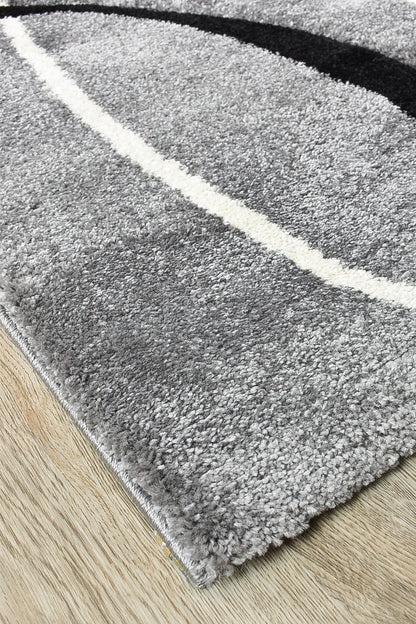 Dahlia 798 Light Grey Black Runner
