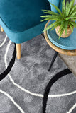 Dahlia 798 Light Grey Black Runner