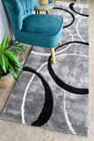 Dahlia 798 Light Grey Black Runner