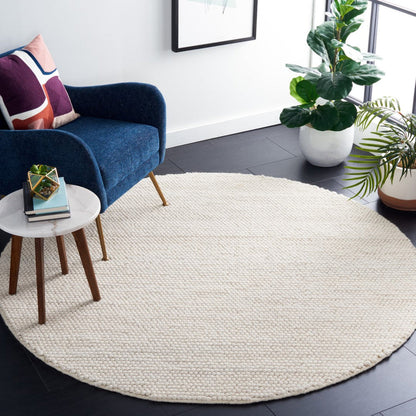 Pebbles White Hand Woven Wool Floor Rug