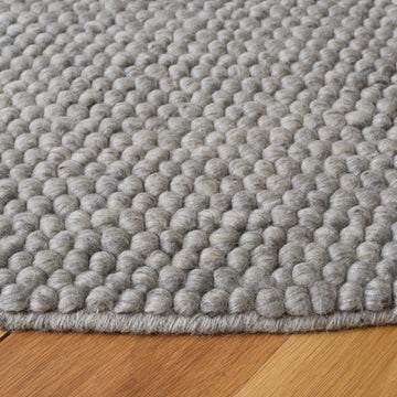 Pebble Hand Woven 80% Wool And 20% Cotton Rug - Light Grey / Ivory