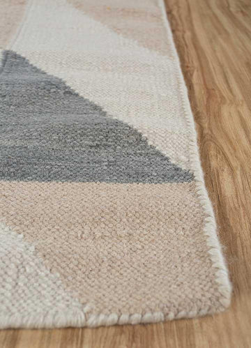 PURE WOOL FLAT WOVEN IVORY FLOOR RUG