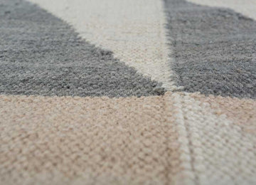 PURE WOOL FLAT WOVEN IVORY FLOOR RUG