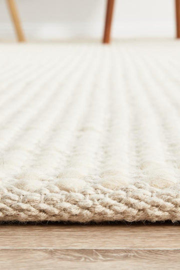 NATURAL CARLO FELTED WOOL BLEND RUG
