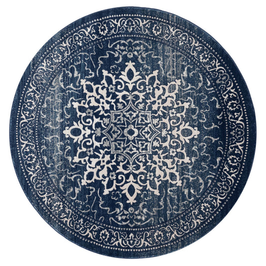 Sahara Navy Round Rug