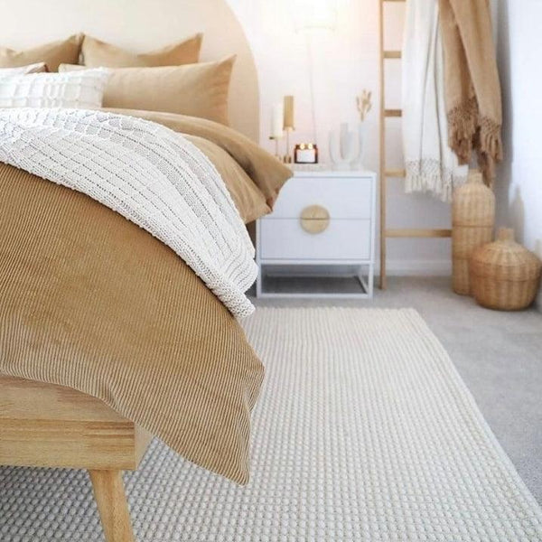 NATURAL CARLO FELTED WOOL BLEND RUG