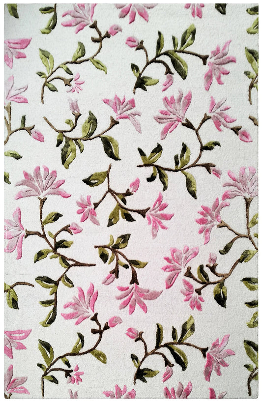VALLILA IVORY MULTI PURE WOOL HAND TUFTED FLOOR RUG