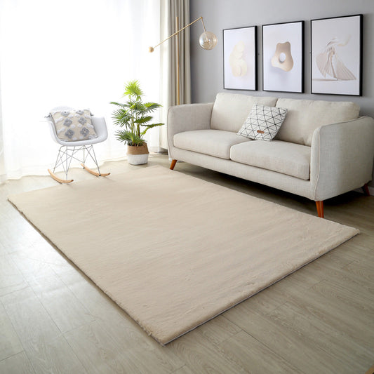 Faux Fur Rice Beige Rug