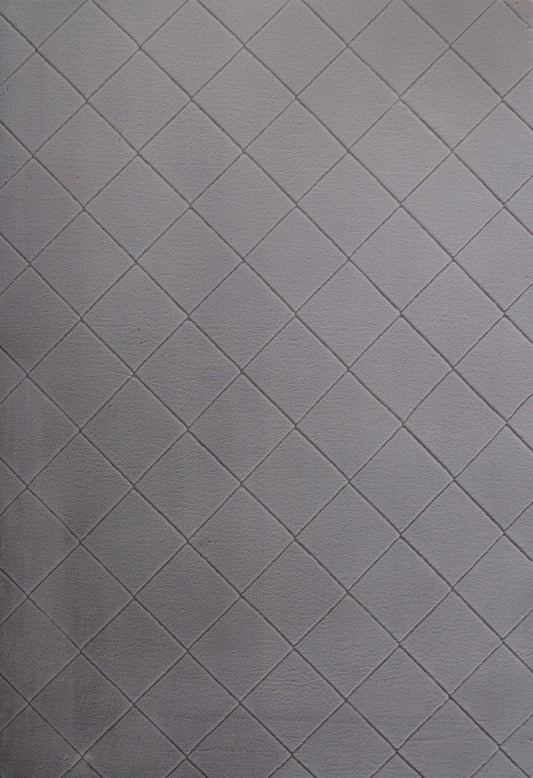 Faux Fur Silver Diamond Rug