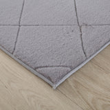 Faux Fur Silver Diamond Rug