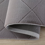 Faux Fur Silver Diamond Rug