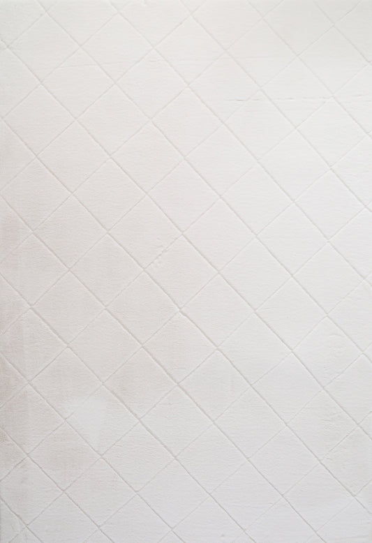 Faux Fur White Diamond Rug