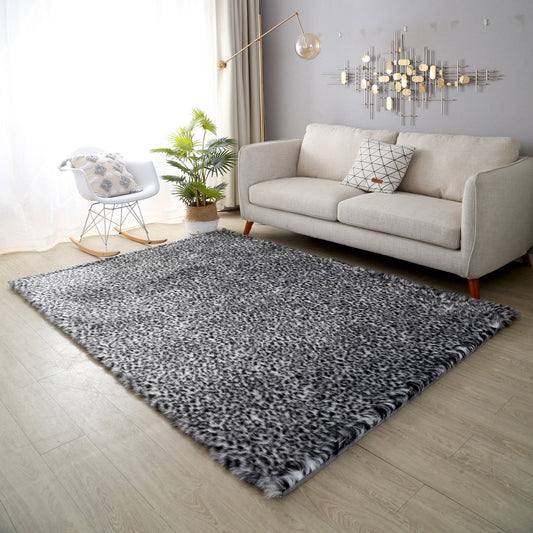 Faux Fur Leopard Rug