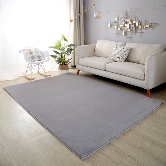 Faux Fur Silver Diamond Rug