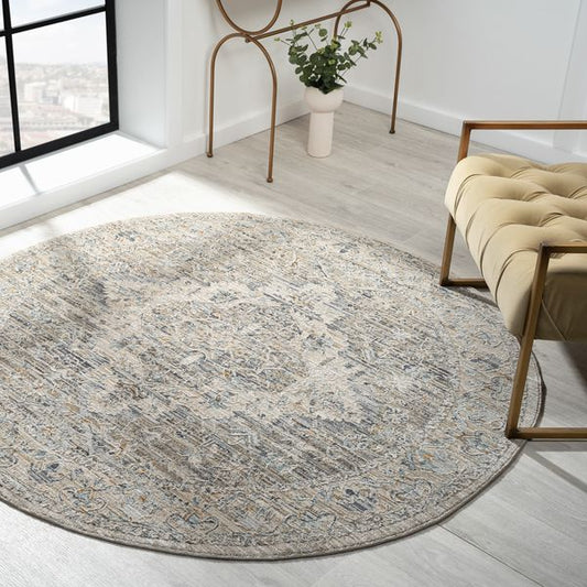 Aubrey Taupe Round Rug