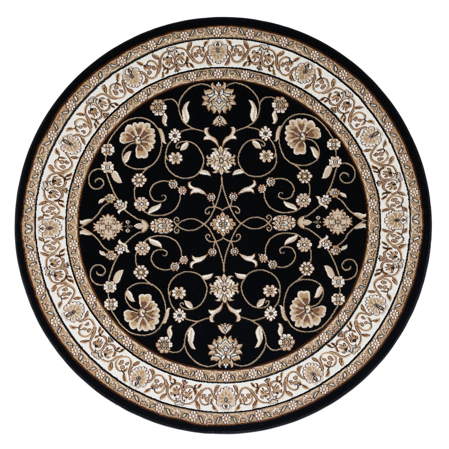 Estate Black Round Rug