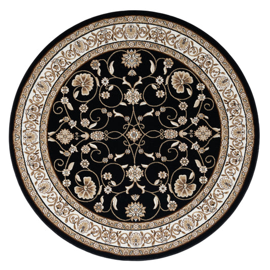 Estate Black Round Rug