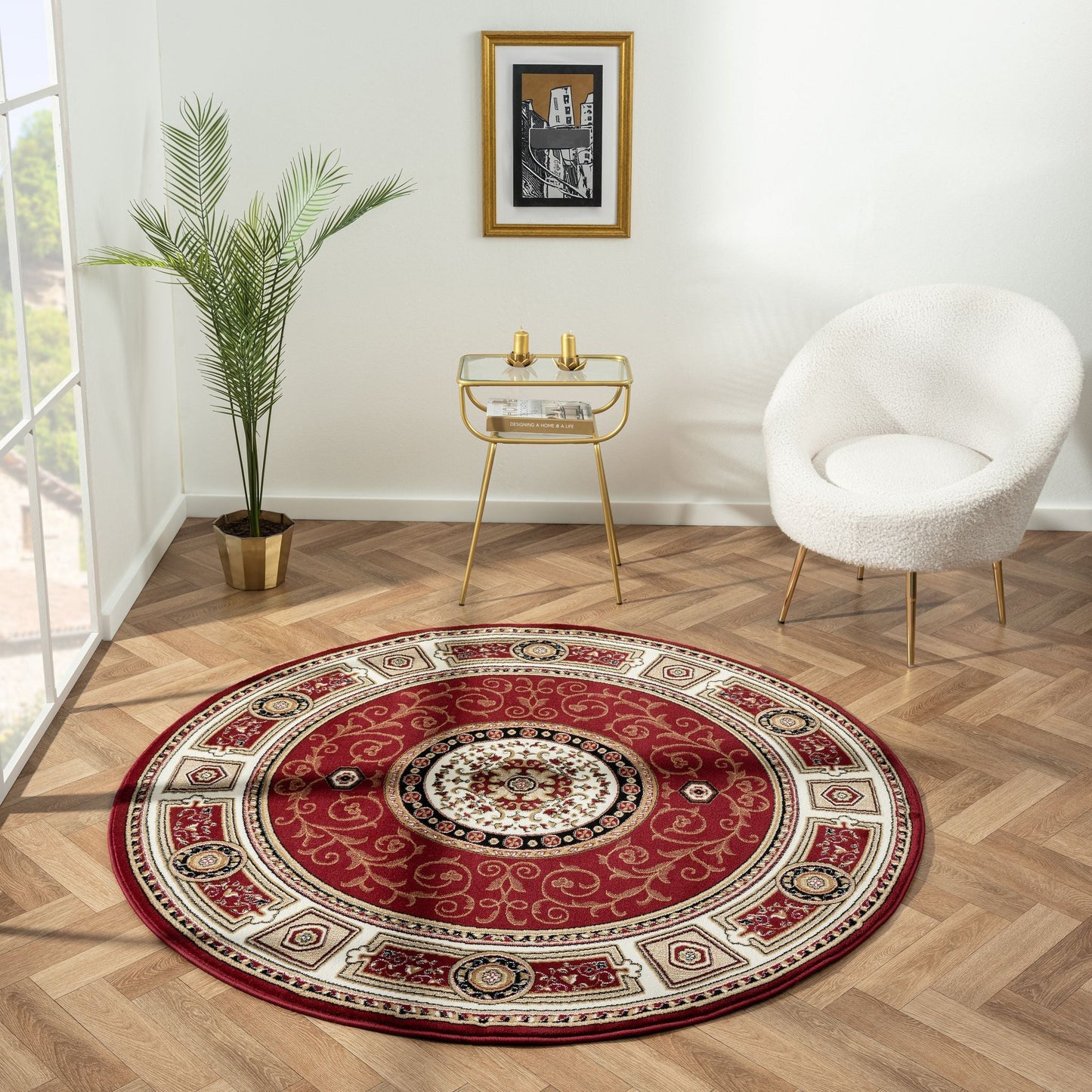 Estate Red Round Rug