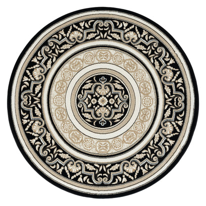 Royal Black Round Rug