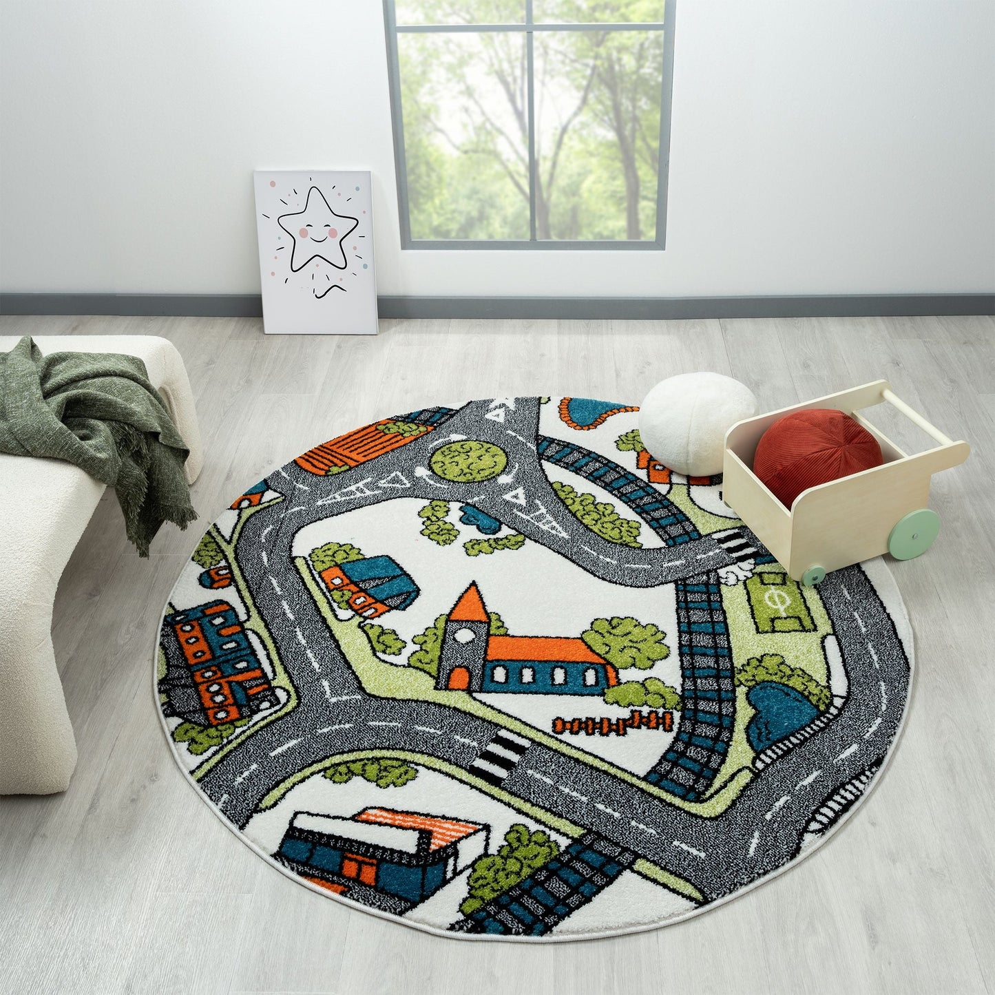 Kidsville Cream Round Rug