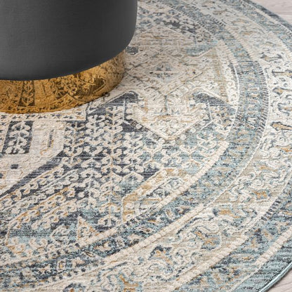Aubrey Charcoal Round Rug