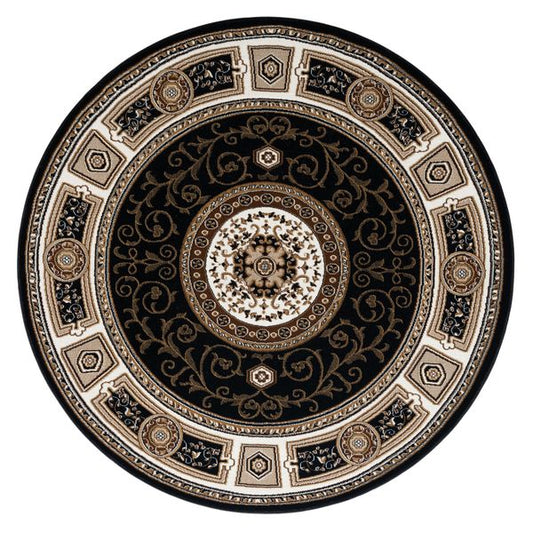 Estate Black Round Rug
