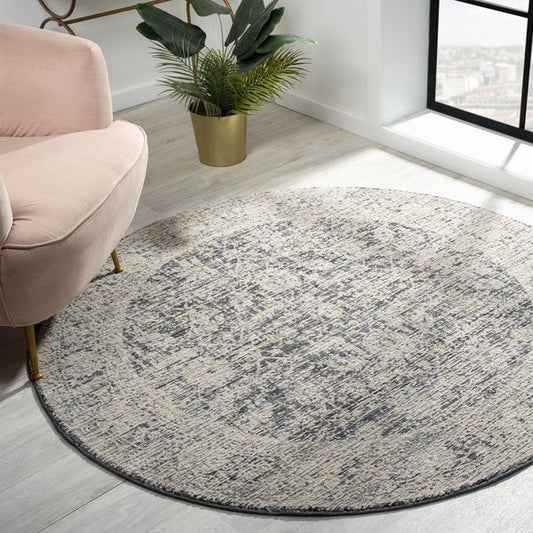 Aubrey Charcoal Round Rug