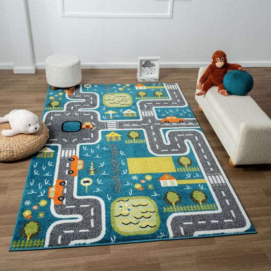 Kidsville Blue Rug