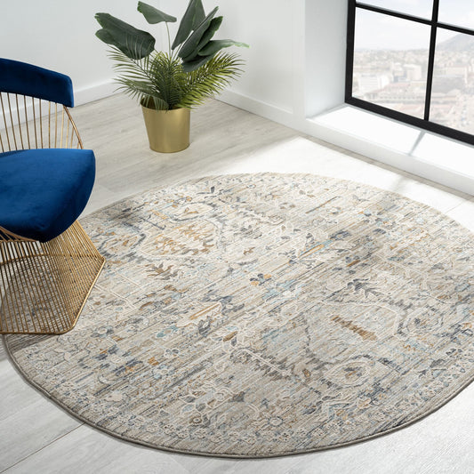 Aubrey Taupe Round Rug