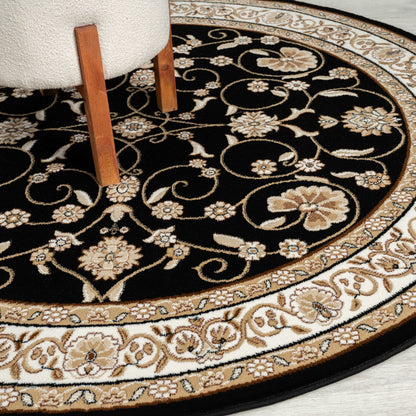 Estate Black Round Rug