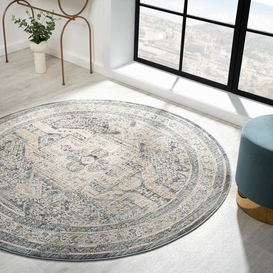 Aubrey Charcoal Round Rug
