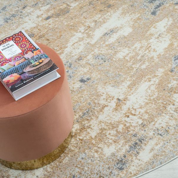 Amber Taupe Round Rug